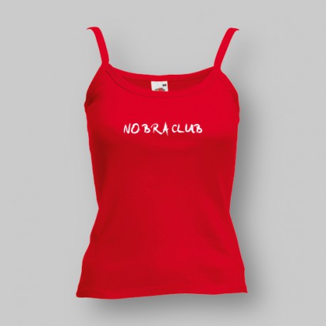 No Bra Club - bluzka damska na ramiączkach z nadrukiem